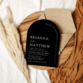 アーチモダンブラック&ホワイトミニマル結婚リスト 招待状