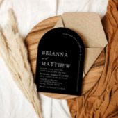 アーチモダンブラック&ホワイトミニマル結婚リスト 招待状