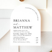 アーチモダンブラック&ホワイトミニマル結婚リスト 招待状