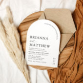 アーチモダンブラック&ホワイトミニマル結婚リスト 招待状