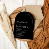 アーチモダンブラック&ホワイトミニマル結婚リスト 招待状