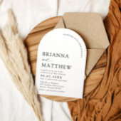 アーチモダンブラック&ホワイトミニマル結婚リスト 招待状