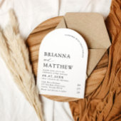 アーチモダンブラック&ホワイトミニマル結婚リスト 招待状