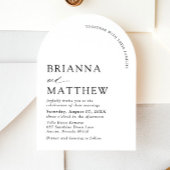 アーチモダンブラック&ホワイトミニマル結婚リスト 招待状