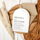 アーチモダンブラック&ホワイトミニマル結婚リスト 招待状