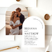 アーチモダンブラック&ホワイトミニマル結婚リスト 招待状