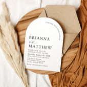 アーチモダンブラック&ホワイトミニマル結婚リスト 招待状