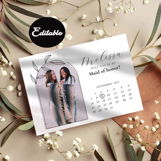 アーチモダンブリデスメイド提案カード 招待状