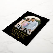 アーチモダンホイルシンプルの写真結婚招待状 箔招待状 (回転した状態)