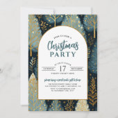 アーチモダンホリデーフォレストカスタムパーティー 招待状 (正面)