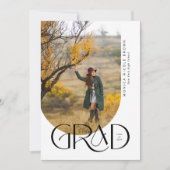 アーチモダンミニマル写真卒業パーティー 招待状 (正面)