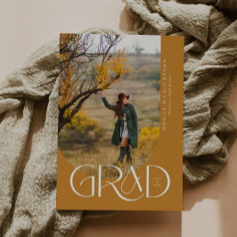 アーチモダンミニマル写真卒業パーティー 招待状