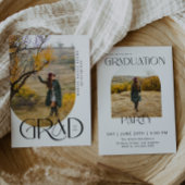 アーチモダンミニマル写真卒業パーティー 招待状