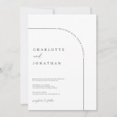 アーチモダンュ写真白黒結婚ズ 招待状 (正面)