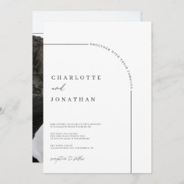 アーチモダンュ写真白黒結婚ズ 招待状