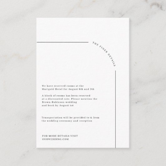 アーチモダンュ白黒結婚ズ エンクロージャーカード (正面)