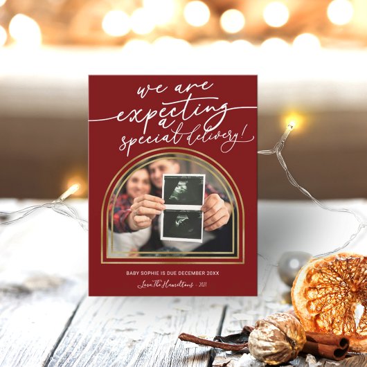 アーチモダンョークリスマス妊娠発表 シーズンポストカード