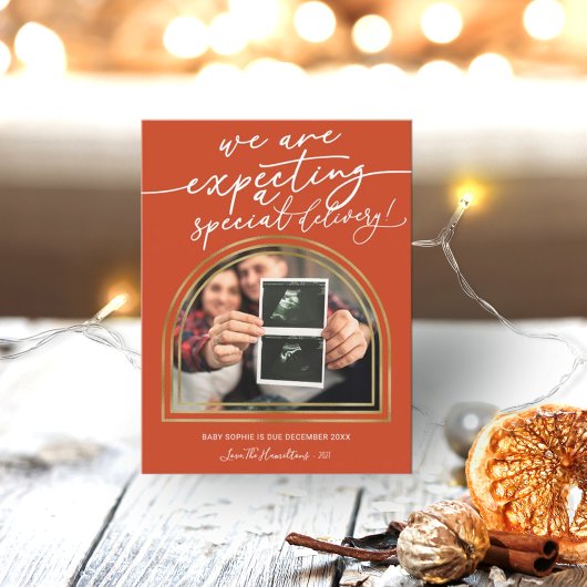 アーチモダンョークリスマス妊娠発表 シーズンポストカード