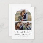 アーチモダンラブ&感謝してい | 3枚の写真結婚の サンキューカード (正面/裏面)