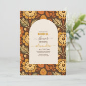 アーチモダンレトロ70sフローラブライダルシャワー 招待状 (スタンド正面)