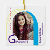 アーチモダンーカラフルフォト卒業 セラミックオーナメント (正面)