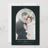 アーチモダンーメリーフレームと明るいフォトグリーン シーズンカード (正面)