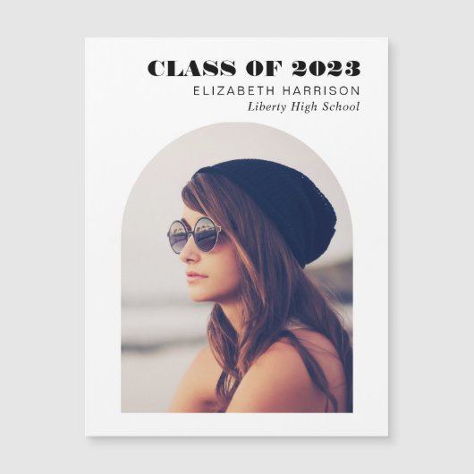 アーチモダンー光卒業磁石 マグネット招待状 (正面)