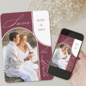 アーチモダンー写真エレガント書道ブルゴーニュ セーブザデート