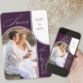 アーチモダンー写真エレガント書道紫 セーブザデート