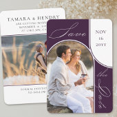 アーチモダンー写真エレガント書道紫 セーブザデート