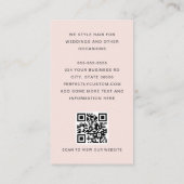 アーチモダンー写真縁ど薄QRコードライトピンク 名刺 (裏面)