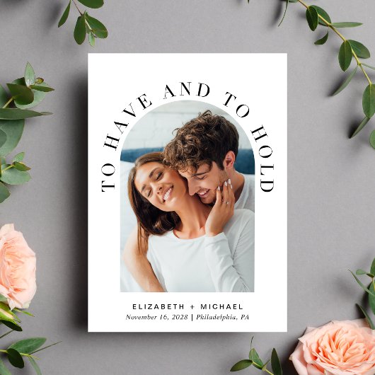 アーチモダンー写真QRコードすべて結婚の 招待状