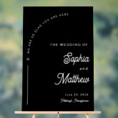 アーチモダンー・ブラックとホワイト結婚・ウェルカム アクリルサイン (ニュートラル)