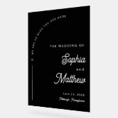 アーチモダンー・ブラックとホワイト結婚・ウェルカム アクリルサイン (傾斜)