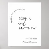 アーチモダンー・ブラックとホワイト結婚・ウェルカム ポスター (正面)