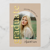 アーチモダン写真の卒業 箔招待状 (正面)