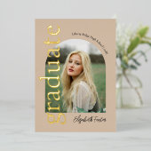 アーチモダン写真の卒業 箔招待状 (立ち正面)