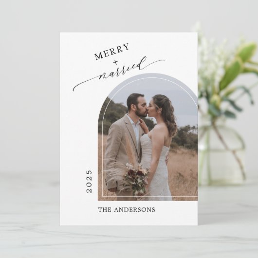 アーチモダン写真メリー新結婚した水 サンキューカード (スタンド正面)