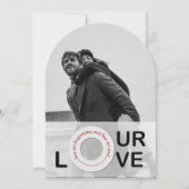 アーチモダン型バレンタインデーの写真カード 招待状 (正面)