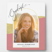 アーチモダン型フォトバラと金ゴールド卒業 フォトプラーク (正面)