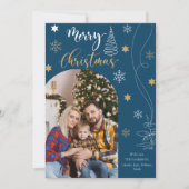 アーチモダン型メリークリスマス5フォトコラージュ シーズンカード (正面)