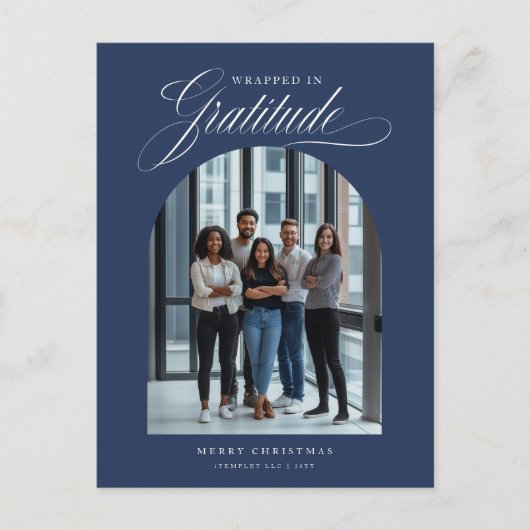 アーチモダン型写真事業クリスマスホリデー ポストカード (正面)