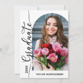 アーチモダン型写真卒業パーティー 招待状 (正面)