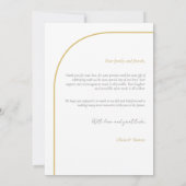 アーチモダン白黒金ゴールド結婚の写真 サンキューカード (裏面)