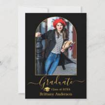 アーチモダン金ゴールドキャップ書道写真卒業