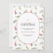 アーチモダン金ゴールド冬の緑メリークリスマスH シーズンカード (正面)