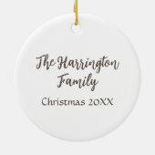 アーチャンエルガブリエルパーソナライズされたアートクリスマス セラミックオーナメント (裏面)