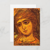 アーチャンエルガブリエルロシアのオールドエンジェルアイコンビザンティン サンキューカード (正面/裏面)