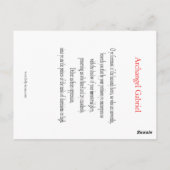 アーチャンエルガブリエル祈りの言葉カード ポストカード (裏面)