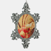 アーチャンエルガブリエル赤と金ゴールド スノーフレークピューターオーナメント (左)